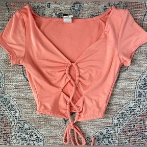 Windsor salmon-colored crop top